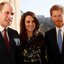 Príncipe William, Kate Middleton e príncipe Harry