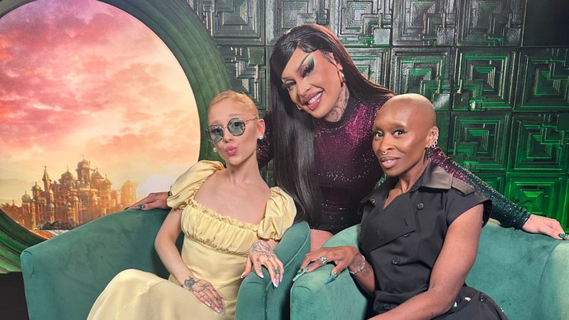 Gloria Groove com Ariana Grande e Cynthia Erivo - Foto: Divulgação