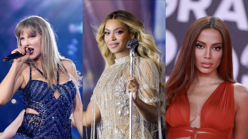 Taylor Swift, Beyoncé e Anitta - Foto: Getty Images