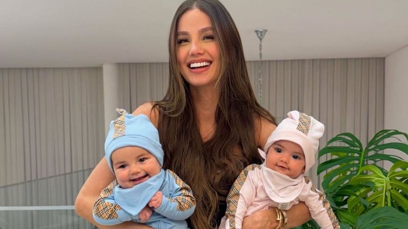 Biah Rodrigues e os filhos, Zion e Angelina - Foto: Reprodução / Instagram