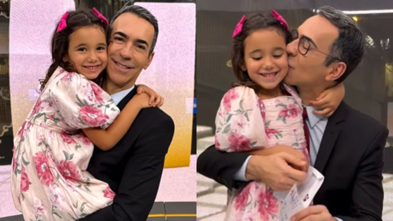 César Tralli e a filha, Manuella - Foto: Reprodução / Instagram