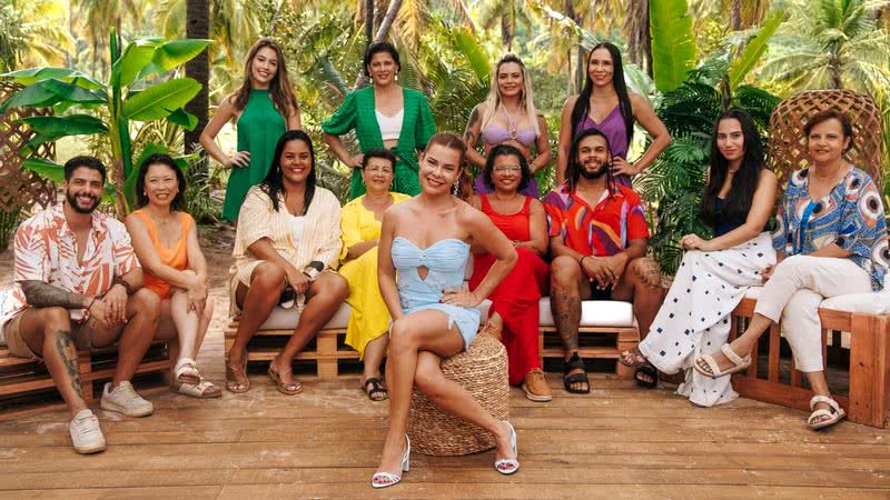 Fernanda Souza e as famílias de 'Ilhados Com a Sogra' - Foto: Marcos Serra Lima/Netflix