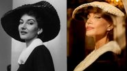 Maria Callas, em 1958 e Angelina Jolie caracterizada para o filme entitulado Maria - Foto: The Divine One/Divulgação/Netflix