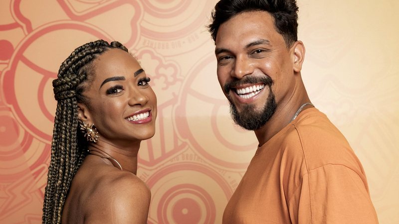 Aline e Vinicius, dupla que venceu a primeira Prova do Líder no BBB 25 - Foto: Reprodução/Globo