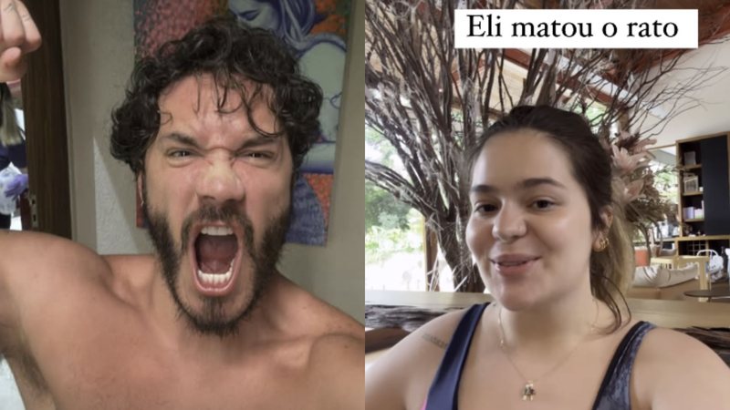 Eliezer Netto mata um dos ratos que invadiram a mansão do ex-BBB e da esposa, Viih Tube - Foto: Reprodução/Instagram