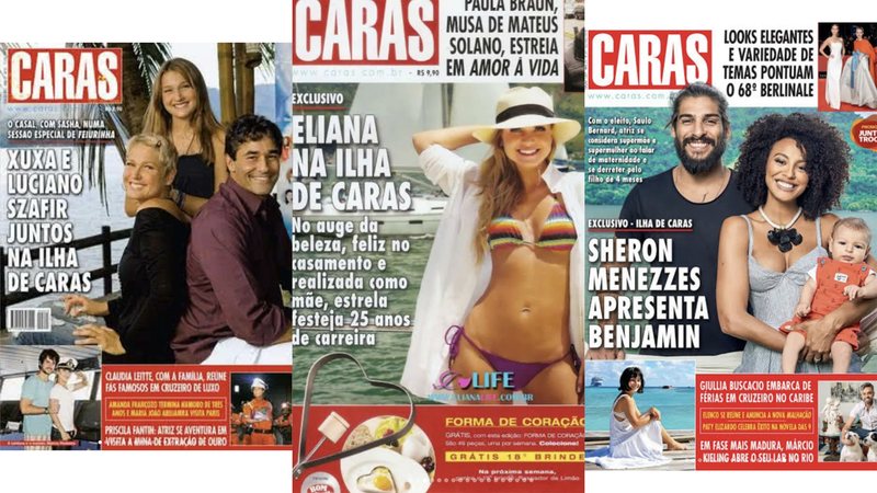 Capas da revista CARAS na Ilha de CARAS - Foto: Arquivo