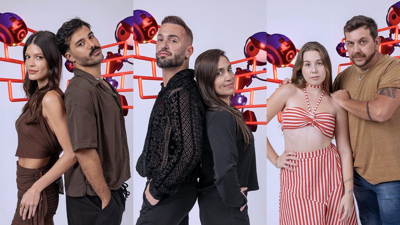 Vitória, Mateus, Diego, Daniele, Raissa e Edilberto estão no segundo paredão - Foto: Reprodução / Globo