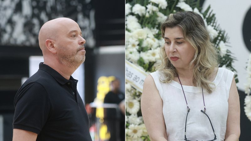 Alex Escobar e Mylena Ciribelli no velório de Léo Batista - Foto: Roberto Filho / Brazil News