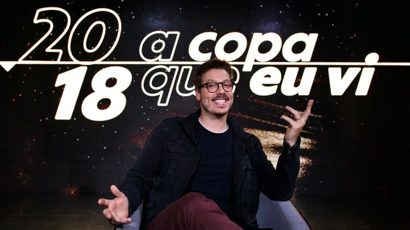 Fábio Porchat encerra a última edição do quadro 'A Copa Que Eu Vi', com muito bom humor - Foto: Globo/Manoella Mello