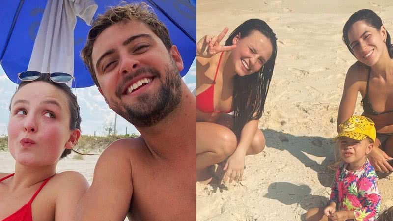 Larissa Manoela foi à praia com Eike Duarte e a família do ator - Reprodução Instagram