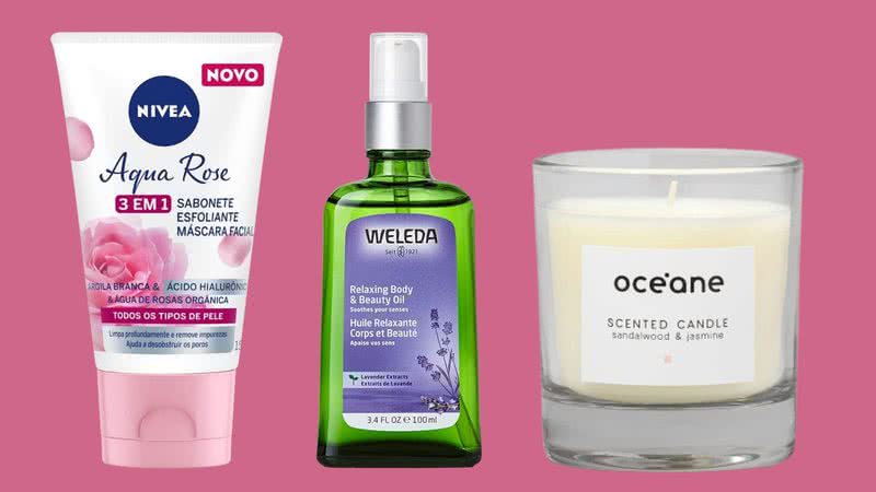 Máscara facial, vela aromática e outros produtos para o seu momento de self care - Reprodução/Amazon