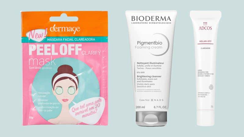 Sérum, máscara facial e outros produtos para clarear manchas na pele - Reprodução/Amazon