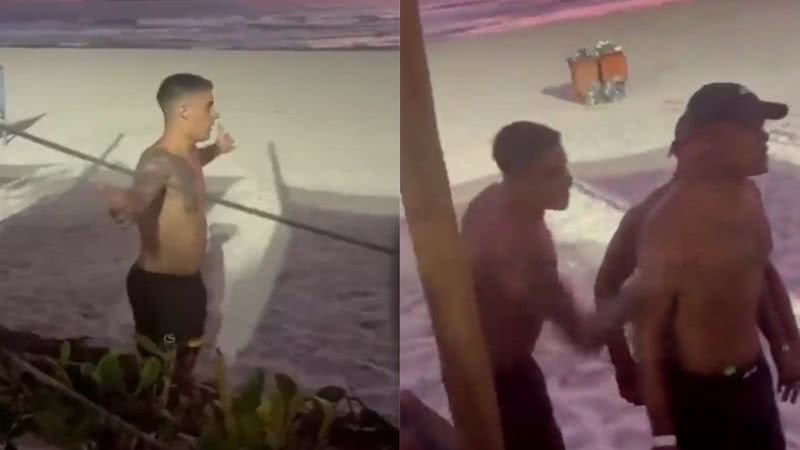 Ex-peão Tiago Ramos é flagrado agredindo homem na praia - Reprodução/Twitter