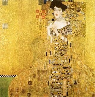 Retrato de Adele Bloch-Bauer I, óleo e ouro sobre tela (138 x 138 cm), de 1907: riqueza de detalhes inspirada em mosaicos bizantinos na obra mais cara do mundo. Acervo da Neue Galerie, Nova York. - ARQUIVO ALPHABETUM