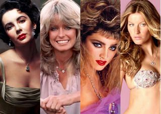 Elizabeth Taylor, Farrah Fawcett, Madonna e Gisele Bündchen - Reprodução