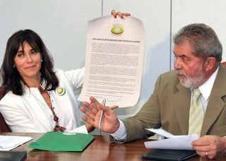 Christiane Torloni e o presidente Lula - José Cruz/ABr