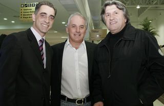 Empresário Vidal Lohn Filho, o apresentador Otávio Mesquita e o vice-governador de Santa Catarina Leonel Pavan - Fabrícia Pinho