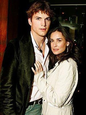 O casal Ashton Kutcher e Demi Moore - Reprodução