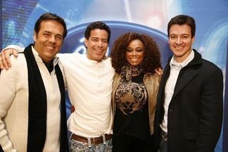 Os jurados Marco Camargo, Luiz Calainho, Paula Lima e o apresentador Rodrigo Faro - Divulgação