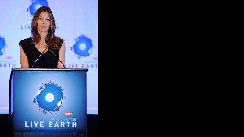 Jessica Biel em conferência do Live Earth - Getty Images