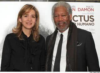 Duquesa de Palma Cristina e o ator Morgan Freeman - Reprodução / Hola