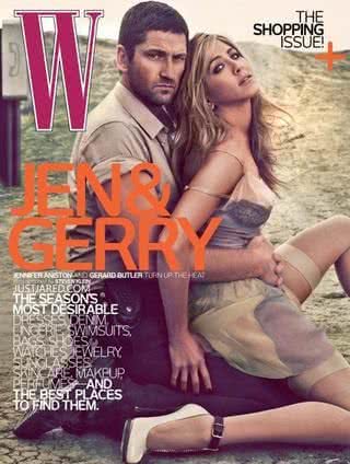 Jennifer Aniston e Gerard Butler: juntinhos em capa de revista de abril - Reprodução