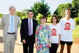 No Parque da Cidade Sarah Kubitschek, Philip Everest, Alan Charlton, Tessa Jowell, Andreza Prado e Ricardo Vidal vão a corrida Sport Relief, da embaixada britânica no Brasil. - ALESSANDRA GERZOSCHKOWITZ, BETTO SIQUEIRA, JANIS LYN, JÔ RIBES, JOÃO PASSOS,LINCOLN IFF E MARCOS QUINT