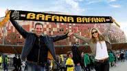 Floriano e Christine chegam ao estádio Soccer City, em Johannesburgo, para torcer pela África do Sul.