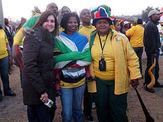 Fátima Bernardes no bairro de Soweto, em Johannesburgo - Blog JN Rede Globo