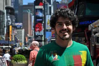 O ator catarinense Douglas Campigoto na Time Square, em Nova York - Arquivo pessoal