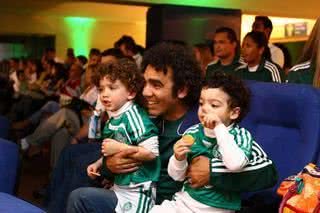 Simoninha, Tom e Gabriel no antigo Parque Antárctica, que após reforma, será Arena Palestra Itália - Fábio Menotti / Palmeiras