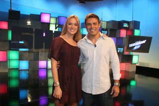 Luigi Baricelli e Fiorella Mattheis no Video Show - TV Globo / Isac Luz