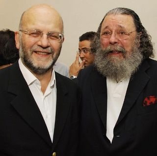 João Sayad, diretor pres. da Fundação Padre Anchieta, e o jurista Eros Grau, na comemoração dos 50 anos do escritório Modesto Carvalhosa e lançamento do livro Estudos de Direito Empresarial, em SP. - DOUGLAS LUCENA, LEONARDO NUNES, LETÍCIA MOREIRA E MÁRIO LEITE