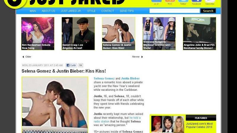 Justin Bieber e Selena Gomez curtem romance em iate - Just Jared