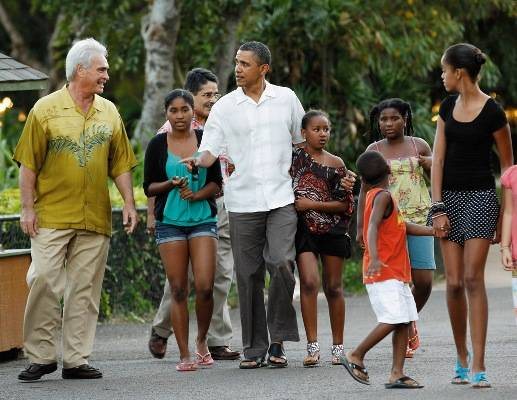 Obama e filhas - REUTERS