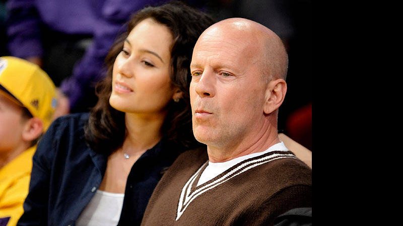 Bruce Willis na torcida pelos Lakers na NBA - AP