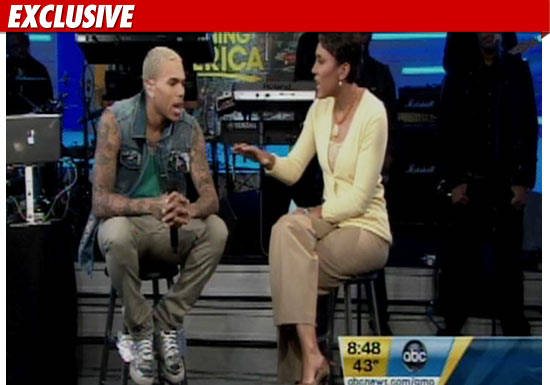 Chris Brown durante a entrevista ao programa Good Morning America - Reprodução/TMZ