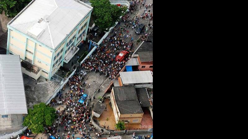 Vista aérea da escola onde atirador abriu fogo contra crianças, no Rio de Janeiro - Genilson Araújo / Agência O Globo