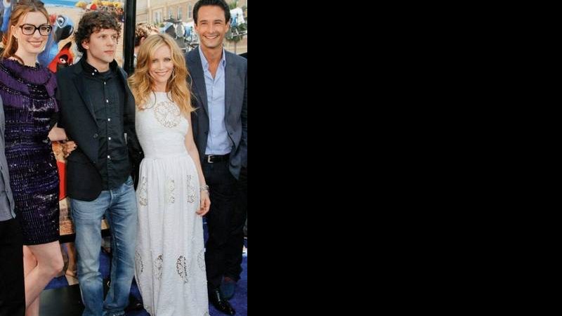 Anne, Jesse, Leslie e Rodrigo no blue carpet do Grauman's Chinese Theatre. - REUTERS