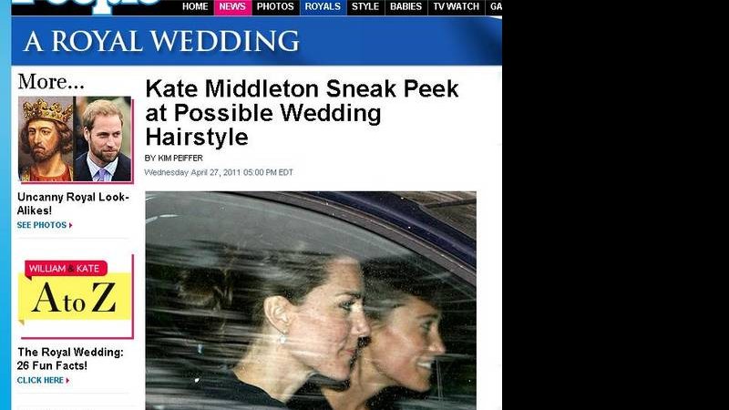 Kate Middleton pode usar coque no cabelo em seu casamento - Reprodução / Revista People