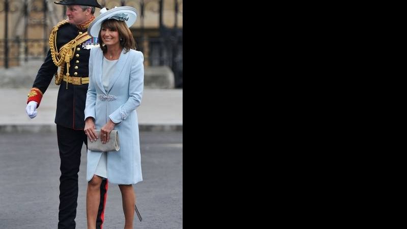 Carole Middleton, mãe de Kate Middleton, no casamento real - Getty Images