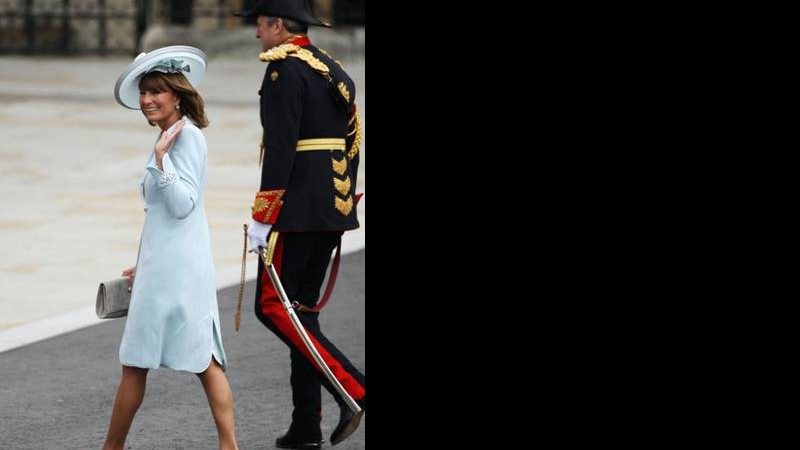 Carole Middleton, mãe de Kate Middleton, no casamento real - Getty Images