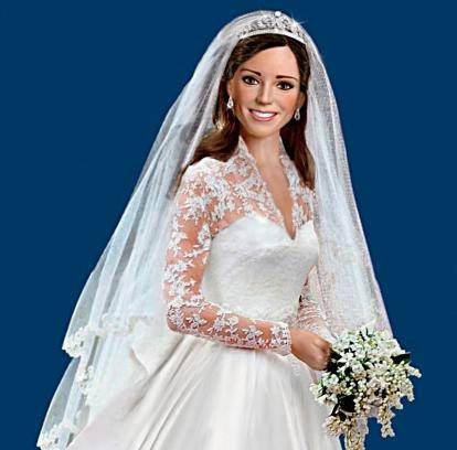 Boneca de Kate Middleton vestida de noiva - Reprodução