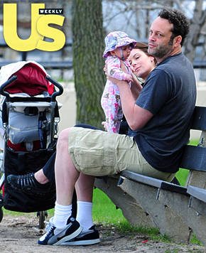 Vince Vaughn, a filha e a mulher - Reprodução/US Weekly