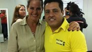 Bruno recebe Renata Ceribelli em seu camarim após apresentação em Manaus - Reprodução / Twitter