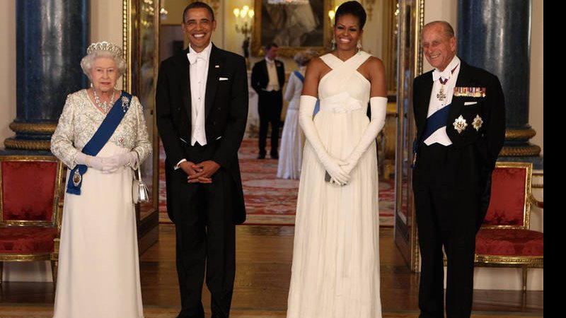 Rainha Elizabeth II, Barack Obama, Michelle Obama e príncipe Philip - Getty Images