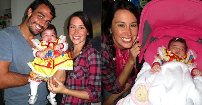 Dani Monteiro e Felipe Uchôa levam a filha Maria em uma festa junina - Reprodução / BlogLog