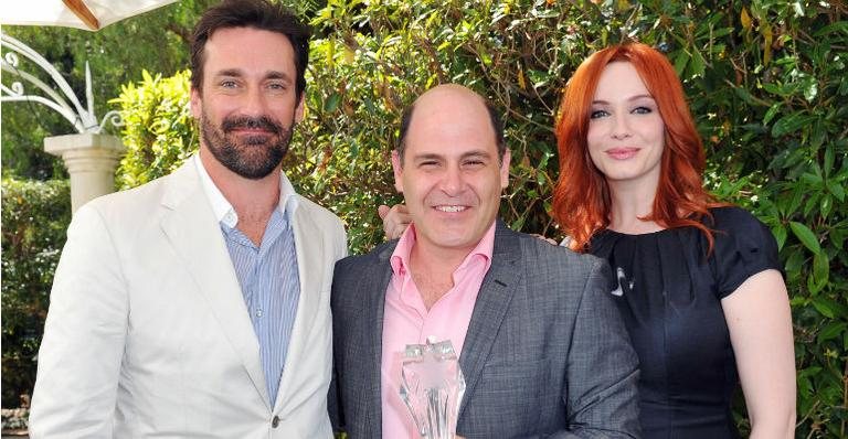 Jon Hamm, Matthew Weiner e Christina Hendricks, de 'Mad Men' - Getty Images