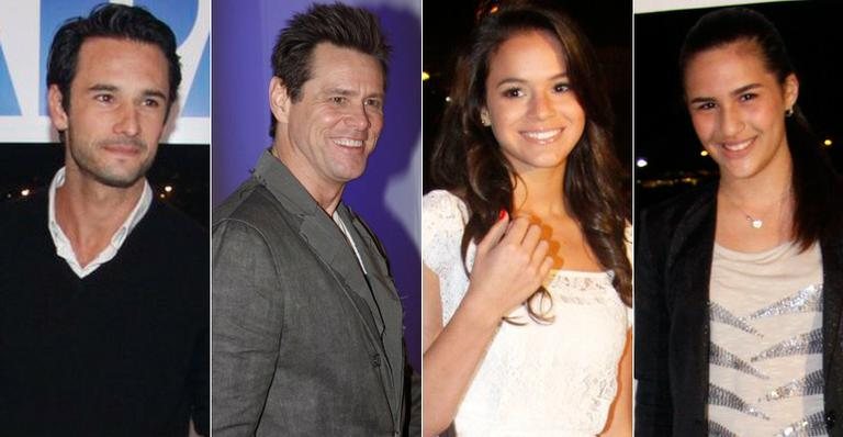 Rodrigo Santoro, Jim Carrey, Bruna Marquezine e Lívian Aragão - Felipe Assumpção / AgNews