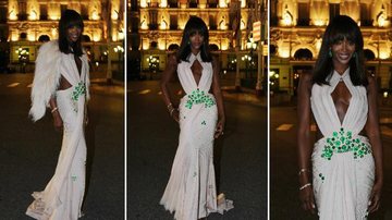 A modelo Naomi Campbell foi ao jantar de gala do casamento real de Mônaco com um modelo Givenchy com decote provocante - Getty Images